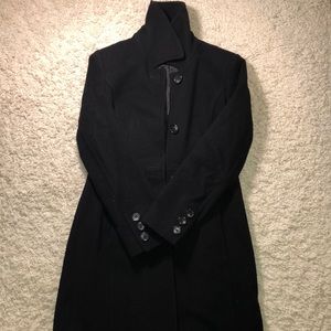 Black wool dress coat